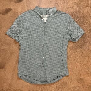 Vintage ST. JOHNS BAY Shirt Men's L Thick Cotton Flannel Blue Green Plaid Camp